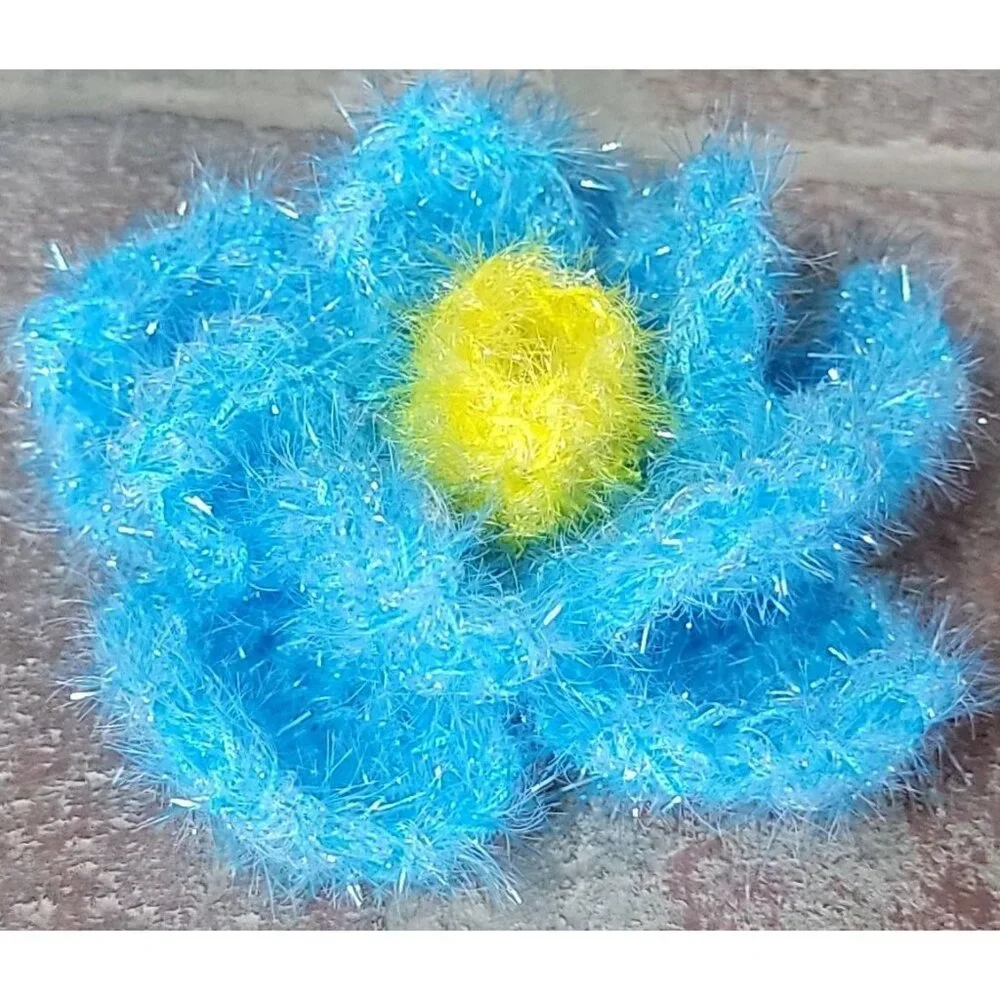 Blue and Yellow Flower Scrubby